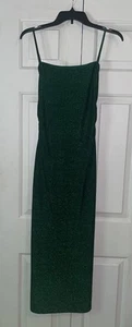 Reformation Women Small Dress Emerald Green Spandex Stretch Midi Strap - Picture 1 of 12