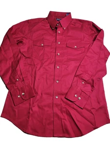 Camisa de manga larga Wrangler roja con botones para hombre mediana - Imagen 1 de 5