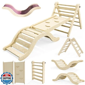 bbgroundgrm Pikler Triangle Set Climber 5 in 1, Toddler Climbing Toys Indoor  - Picture 1 of 5