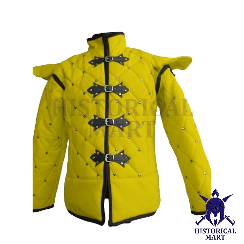 Medieval Padded Gambeson Full Sleeve Armor Jacket with Rivet Buckle Closure - Image 1 of 1