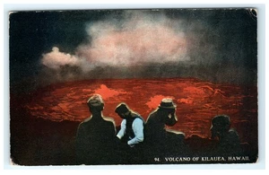 Volcán de Kilauea HI, Hawaii vista de postal temprana - Imagen 1 de 2