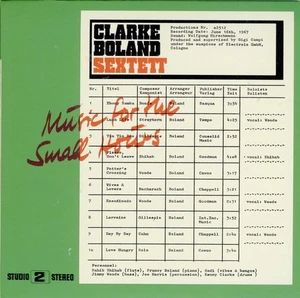 CLARKE BOLAND SEXTETT  music for the small hours / CD mini lp cardboard PCD-2454 - Imagen 1 de 5