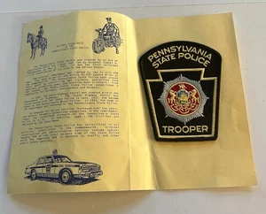 VINTAGE PA Pennsylvania State Police Trooper UNIFORM SHIRT PATCH - Picture 1 of 3