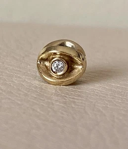 Original Pandora Klar Weiß Zirkonia Auge 14kt Gold Charm 750215CZ - Bild 1 von 5