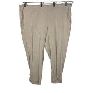 J. Jill Linen Stretch Cream Beige Ankle Pant Accent Buttons Sz 4X Lightweight - Picture 1 of 8