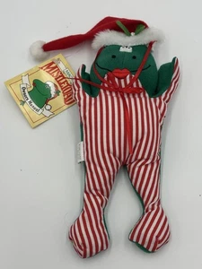 Etiquetas mágicas de peluche de sapo muérdago de Navidad Heartline 1985 vintage - Imagen 1 de 6