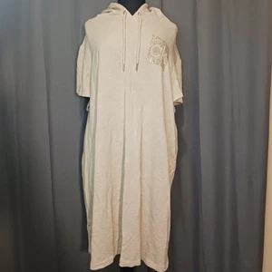 Calvin Klein Hoodie comfy oversized Dress gold stud logo Short Sleeve 3X - Picture 1 of 6