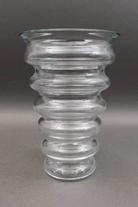Jarrón de vidrio Miller Rogaska cristal acanalado 10" diseño raro retirado - Imagen 1 de 7