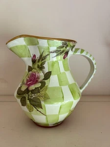 MacKenzie Childs Honeymoon SWEETPEA 5" CREAMER Pitcher RARE/ RETIRED Green - Picture 1 of 7
