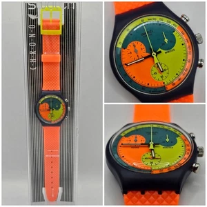 ⌚ Swatch Chrono SCN101 Signal Flag 1990 – NOS – Working – With Original Box - Foto 1 di 14