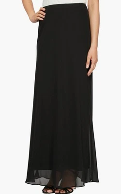 Alex Evenings Chiffon Maxi Skirt Women's Plus 3X  Black Straight Dressy Party - Image 1 of 4