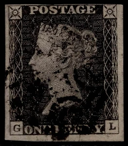 GB QV SG3, RARE 1d grey-black PLATE 11, FINE USED. Katze 4500£. GL - Bild 1 von 1