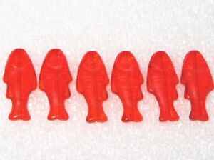 12 FINE ART CZECH RED FISH PRESSED BOHEMIAN GLASS BEADS