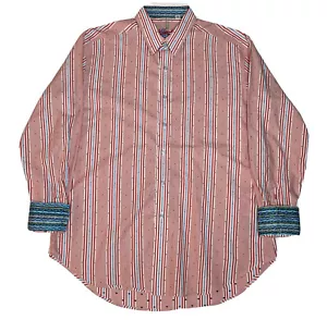 Mens Robert Graham Button Up Long Sleeved Shirt Size Large Flip Up Cuffs New - Picture 1 of 6
