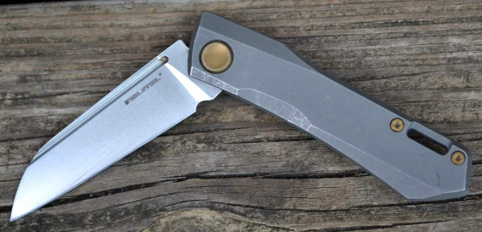 Real Steel Solis Bohler N690 Steel Blade Gray TC4 Titanium Handle Folding Knife - Image 1 of 4