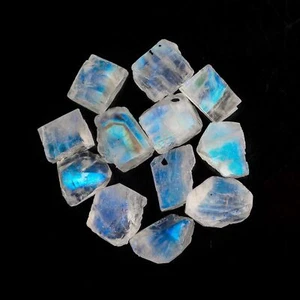 Pietra di luna arcobaleno blu 100% naturale sfaccettatura esemplare grezzo vecchio stock grezzo - Foto 1 di 21