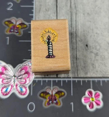 Stampendous vela encendida única AA026 1994 sello de goma madera #M65 Foto 1 de 3