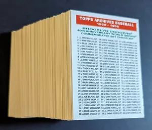 1995 Topps Archives Complete Set (165) 1952-56 Brooklyn Dodgers 40th Anniversary - Picture 1 of 8