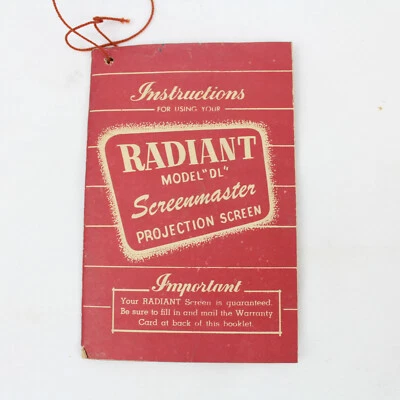 Vintage Radiant Model DLS Screenmaster Projection Screen Instructions - Image 1 of 3