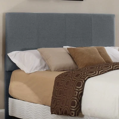 Cabecero de panel de lino tapizado tamaño queen con relleno de espuma gris Foto 1 de 4