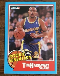 1990 Fleer Rookie Sensation # 8 Tim Hardaway RC HOF Warriors - Bild 1 von 2