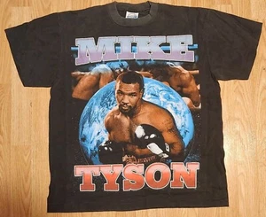 Vintage Single Stitch Mike Tyson Large Black Shirt If You Cant Beat em Eat em - Bild 1 von 8