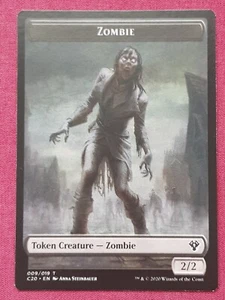 Magic The Gathering COMMANDER 2020 C20 ZOMBIE HUMAN SOLDIER TOKEN card MTG - Imagen 1 de 2
