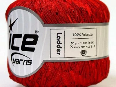 Cinta de escalera roja hilo hielo #34253 enrejado rojo sólido 50 gramos 164 yardas Foto 1 de 3