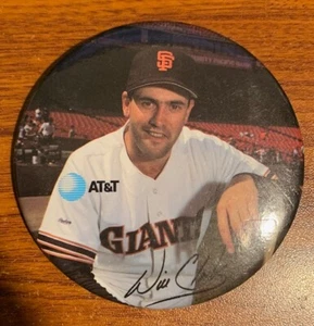 At&T Vintage Will Clark SF Giants Medium Size Button Free Shipping - Picture 1 of 2