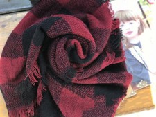 Warm Cape Shawl Grid RED Plaid Cashmere Scarf Women Blanket Wrap Fashion