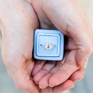 Asscher Cut 2.70 Ct IGI Lab Grown Diamond Ring 18K White Gold Wedding - Picture 1 of 14