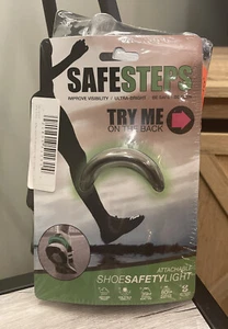 (2)Safe Steps LED Clip On Shoe Safety Light Night Running Walking (Green) - Picture 1 of 3