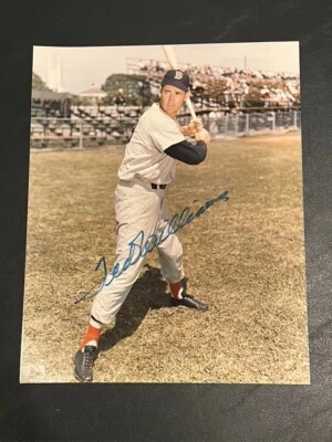 Ted Williams Hand Signed 8x10 Photo Baseball Boston Red Sox - Image 1 of 2
