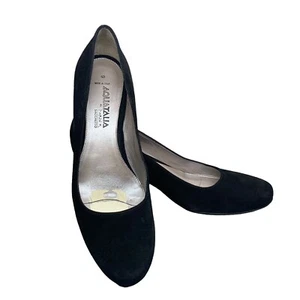 Women’s Size 9 Black Suede Block Heel Pump Aquatalia by Marvin K Sacchetto Italy - Picture 1 of 12