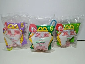 1999 McDonald's Winnie The Pooh Clip On Set Of 3 Piglet#5 Roo#6 Eeyore#7  - Picture 1 of 9