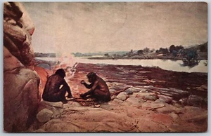 Vintage Restaurierung der Chellean-Szene Chicago Naturgeschichte Museum Postkarte - Bild 1 von 2