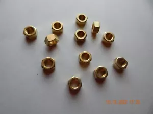 BRASS FINISHED HEX NUTS. 7/16-20 . SAE. 12 PCS. NEW - Picture 1 of 1