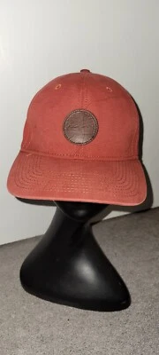 Timberland Gorra Sombrero Naranja Ajustable Correa Cuero Logo OSFM Foto 1 de 4