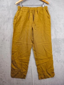 PARACHUTE 100% Linen Pull-On Lounge Pant Pockets Mustard Brown Size Large - Picture 1 of 5