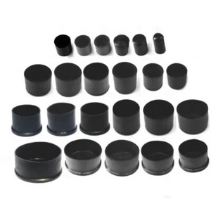 6mm~63mm Black Chair Table Feet Stick Pipe Tubing End Cover Caps Cap PVC Rubber - Picture 1 of 12