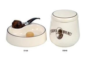 VASO PORTATABACCO BATTIPIPA POGGIAPIPA SHERLOCK HOLMES CERAMICA CRAQUELE' DSH5 - Imagen 1 de 1