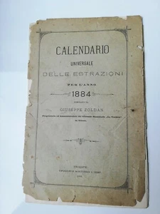 UNIVERSALKALENDER DER AUSZÜGE FÜR DAS JAHR 1884 ZOLDAN-TRIEST 1884 - Bild 1 von 7