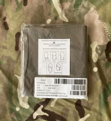 British Army Headover Warm weather OLIVE Genuine Issue