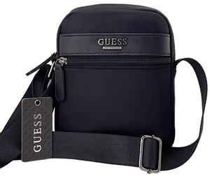 GUESS LOGO MINI CROSSBODY SHOULDER BAG HANDBAG Black • AUTHENTIC New BNWT - Picture 1 of 24