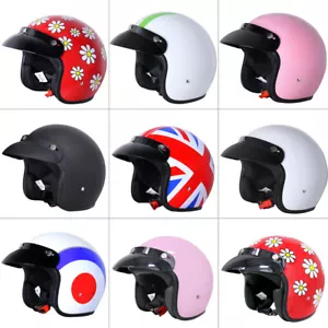 Zorax Open Face Half Motorcycle Motorbike Helmet Retro Vintage Lady Women Pink - Picture 1 of 28