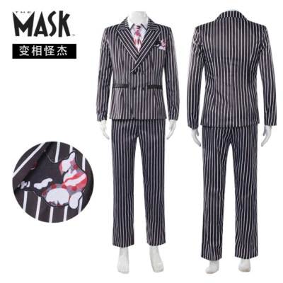 Cosplay La Máscara Verde Stanley Superhéroe Rayas Disfraces Halloween Traje Trajes Foto 1 de 4