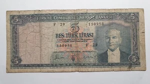 Turkey 5 liras lirasi 1930 VF - Picture 1 of 3