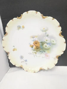 Antiker RC Rosenthal & Company Monbijou Bavaria 8" Floral Porzellan Teller mit Gold - Bild 1 von 8