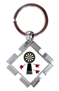 Schlüsselanhänger Dart Dartscheibe Bullseye Luxus Puzzleform Metall in Geschenkbox - Bild 1 von 3