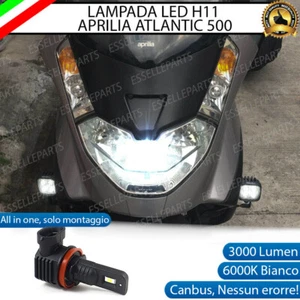 LAMPADA LED H11 6000K ANABBAGLIANTE APRILIA ATLANTIC 500 2001-04 CANBUS 3000 LM - Foto 1 di 10